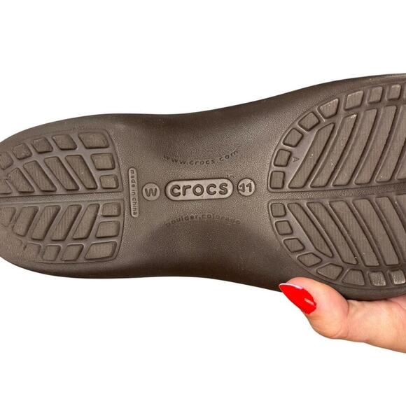 Crocs Tully Espresso Brown Clogs Womens Sz 11 Slip On Comfort Shoes Nurse Casual - Picture 14 of 14